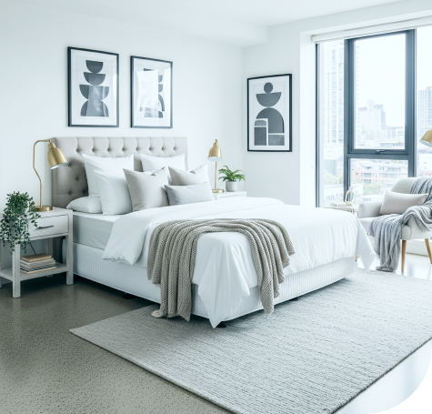 Quarto confortável e iluminado para Home Care